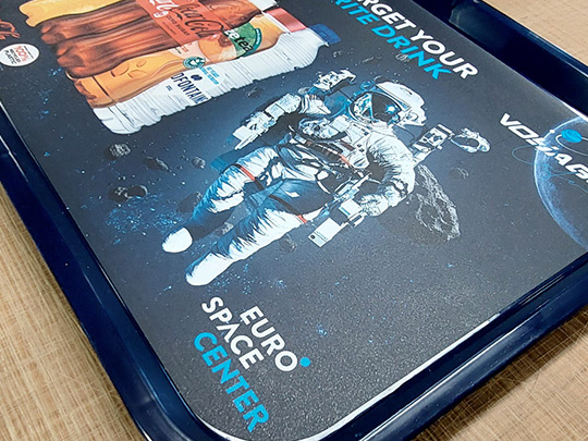 Application de lettrage sur objet publicitaire