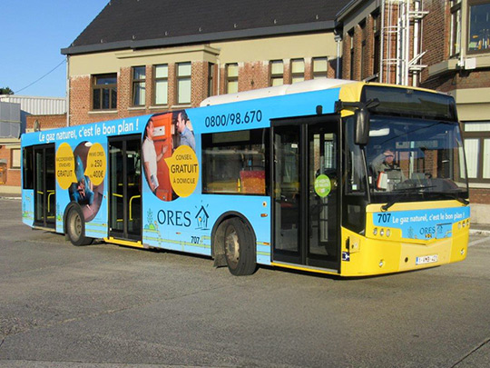 Vinyle promotionnel imprimé sur bus TEC
